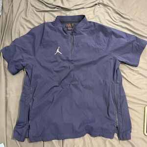 Jordan Jacket Mens 2XL Blue 1/4 Zip Short Sleeve Windbreaker Sports Basketball